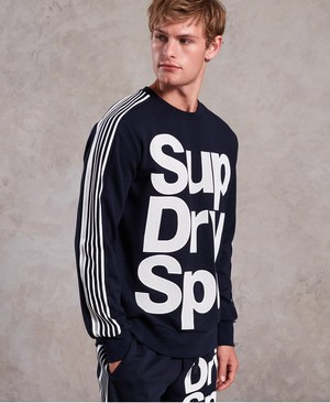 Superdry Combat Sport Crew Neck Férfi Ugró Sötétkék | CRUHZ2819